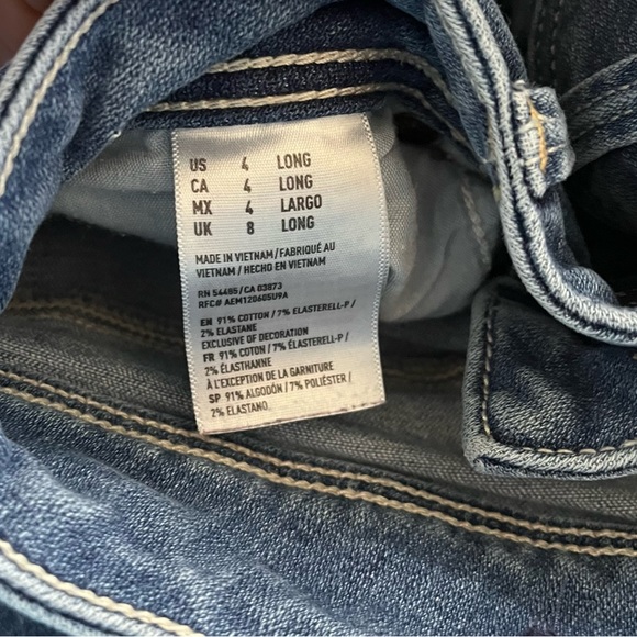 AE* Super Stretch Bootcut •Medium Light Wash• Size 4 Long - EXCELLENT CONDITION - Picture 4 of 4